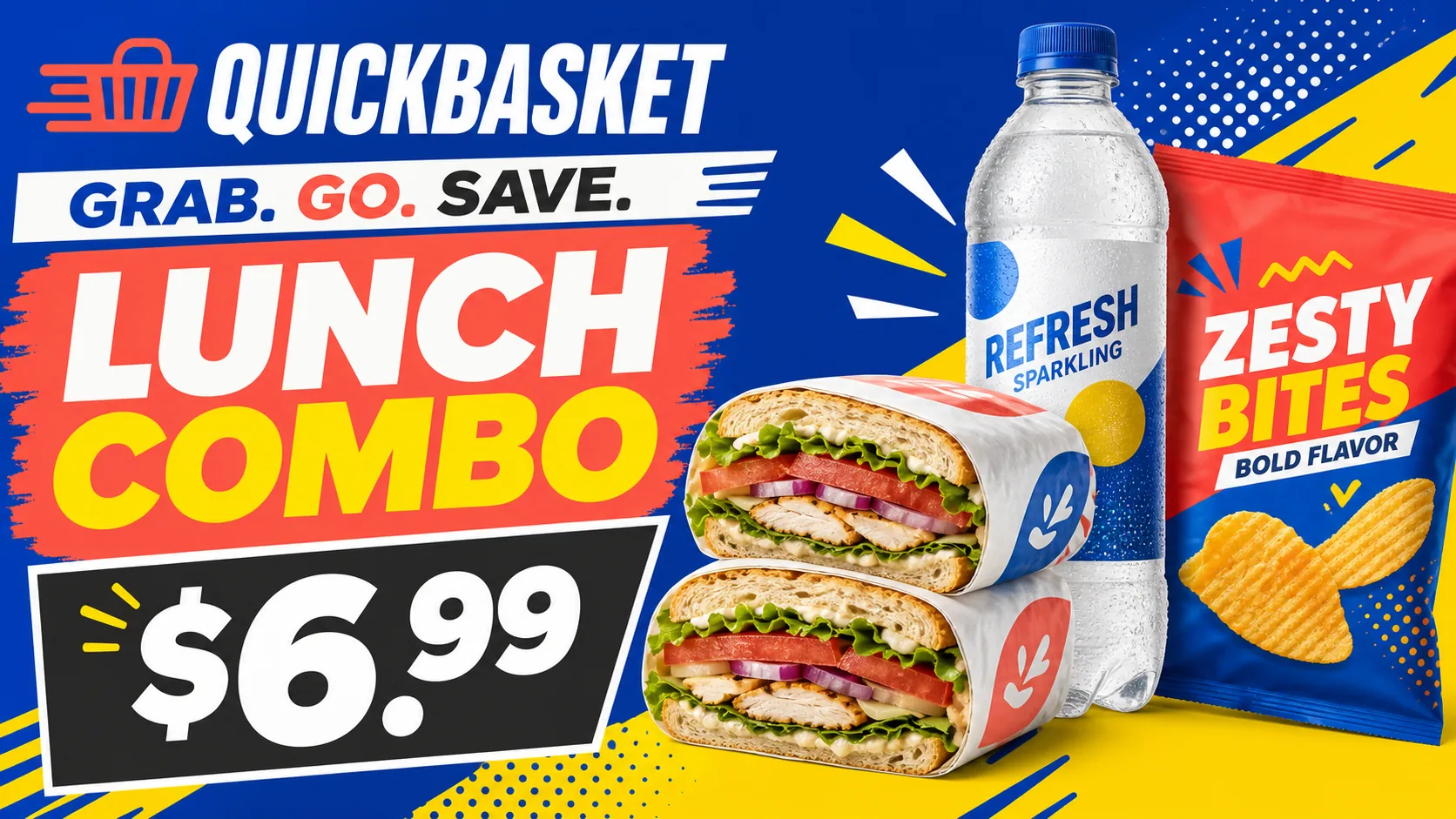 QuickBasket convenience store lunch promotion digital signage