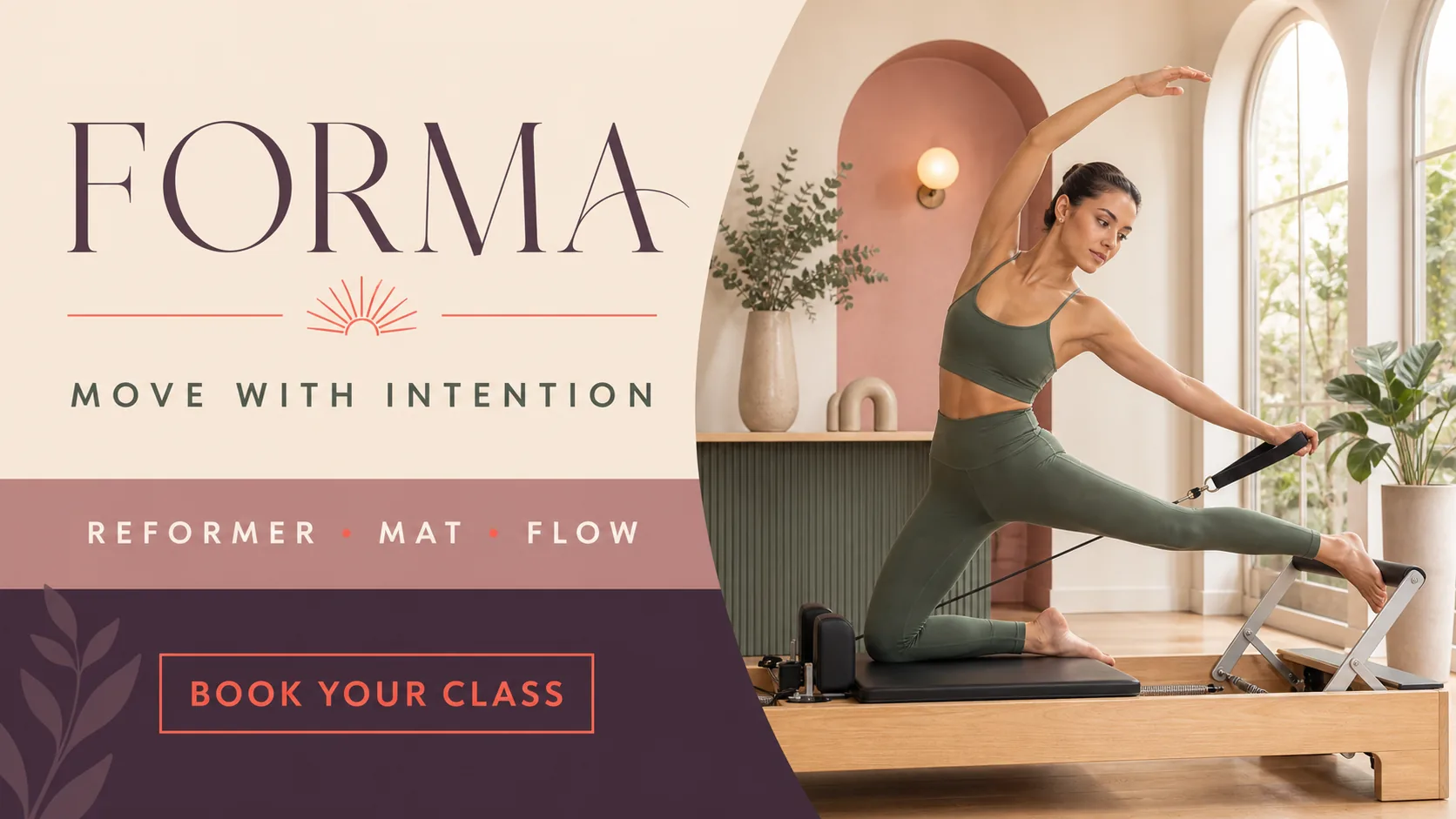 Forma Pilates studio class promotion digital signage